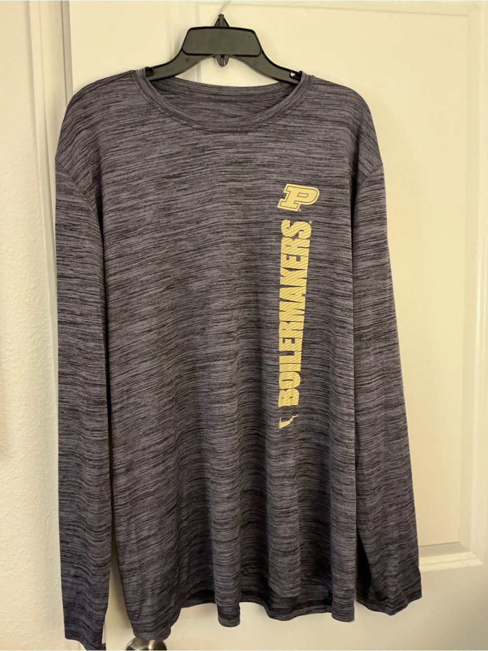 Nike Men's XXL Purdue Boilermakers Long Sleeve Graphic Legend Dri Fit Shirt Grey